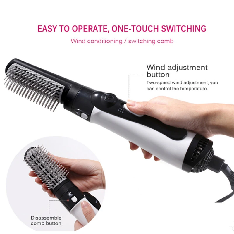 Hot Air Brush One Step Hair Dryer Brush Volumizer Dry Straighten Curl Comb Negative Ionic Hair Styler - Image 8