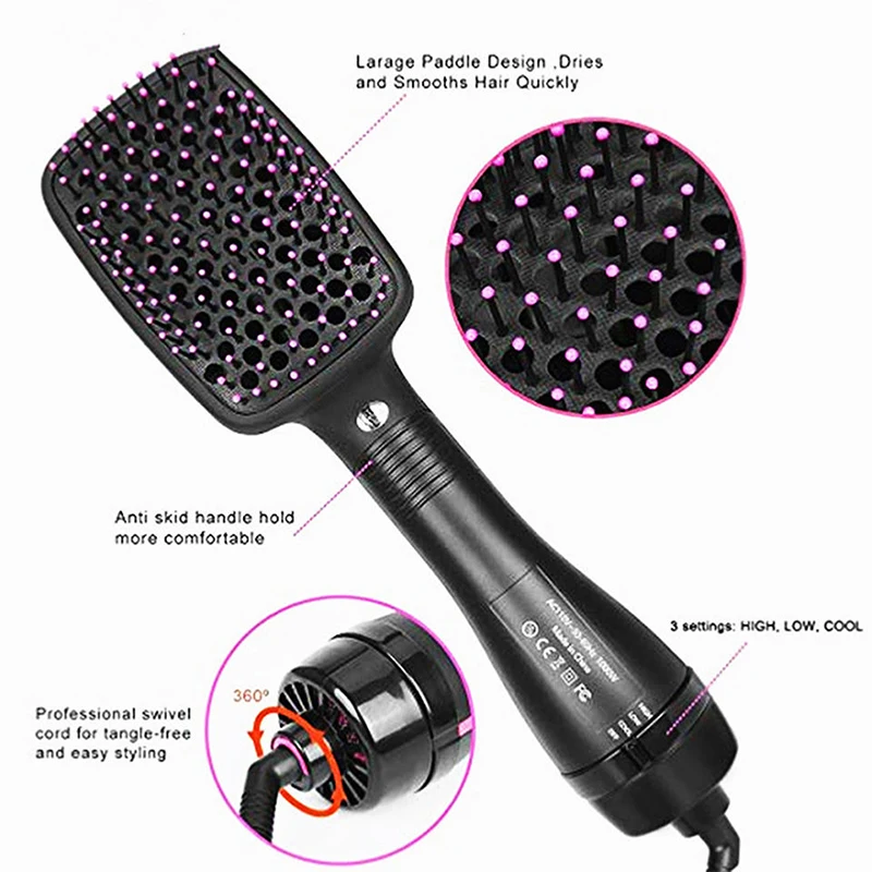 Hot Sale One Step Hair Comb Negative Ion Hair Dryer Brush Curling Straight Wet And Dry Straight Curler Hot Air Comb - Image 3
