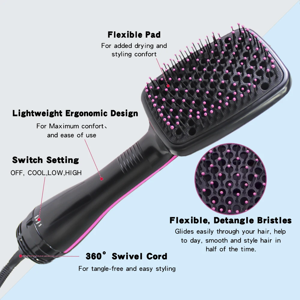Hot Sale One Step Hair Comb Negative Ion Hair Dryer Brush Curling Straight Wet And Dry Straight Curler Hot Air Comb - Image 12