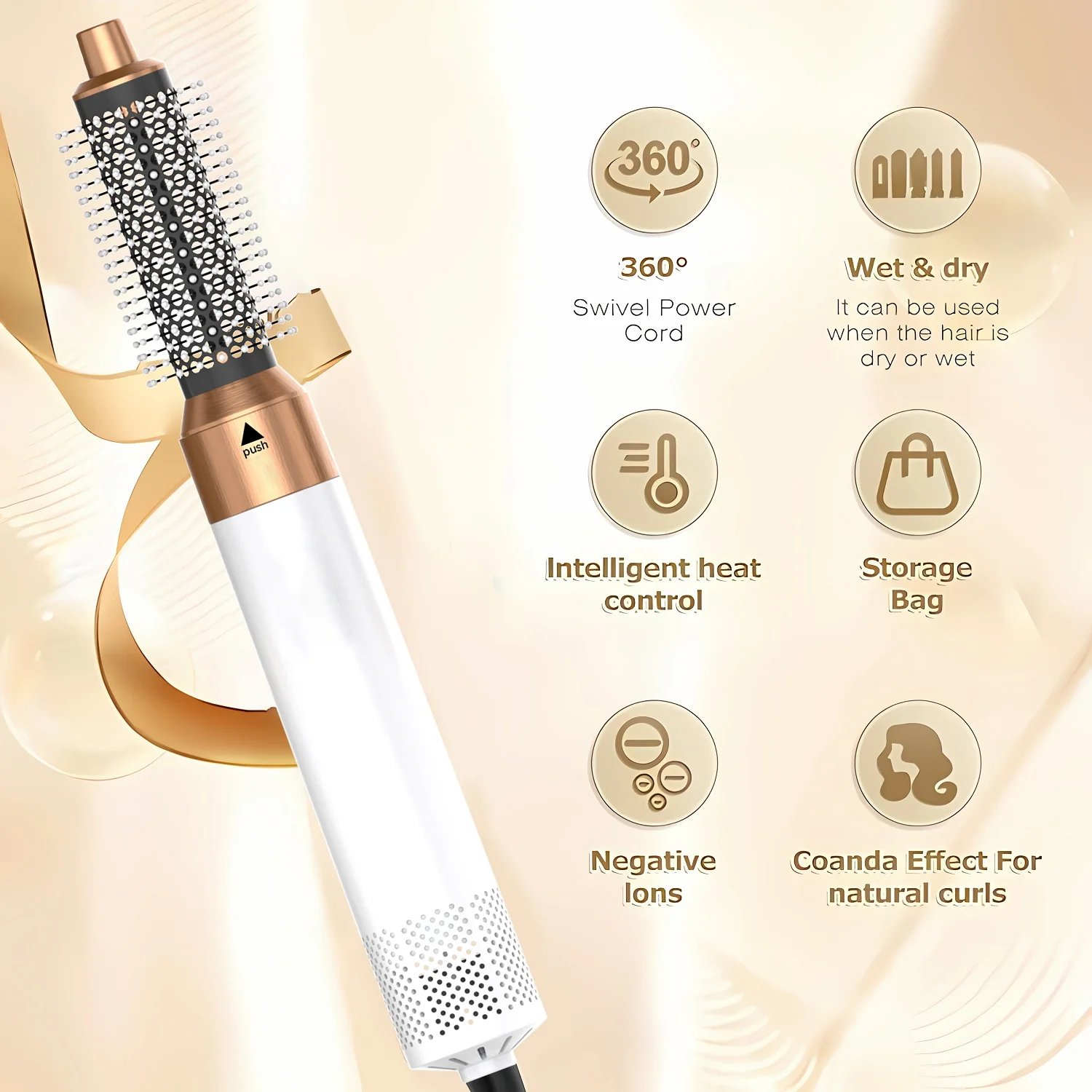 5 In 1 Electric Hair Brush Hair Dryer For Dyson Airwrap Automatic Curler Hair Straightener Hot Air Comb Hairdressing Appliance - Image 3