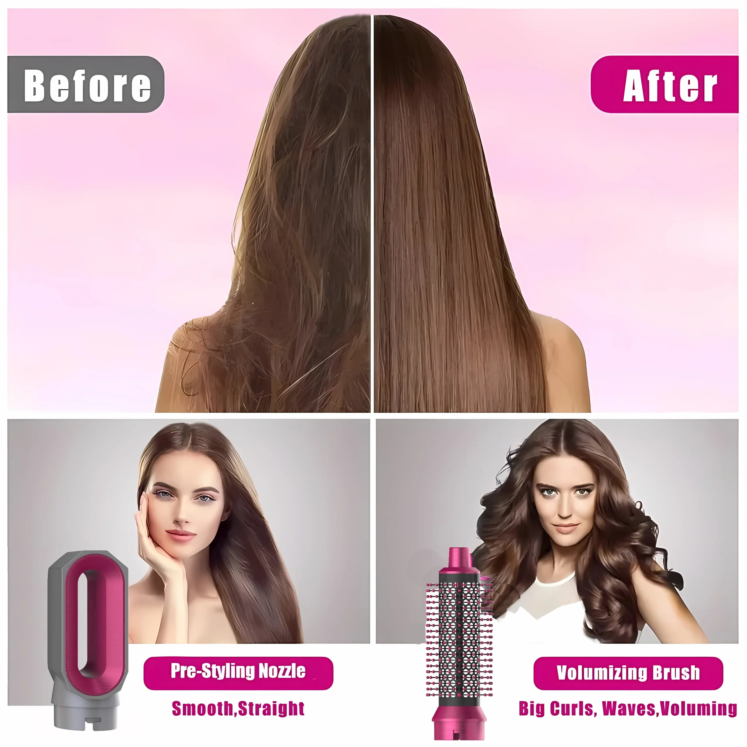 5 In 1 Hair Dryer Brush And Styler Kit Professional Hot Air Comb Curling Iron Hair Straightener For Volumizing And Styling - Image 37