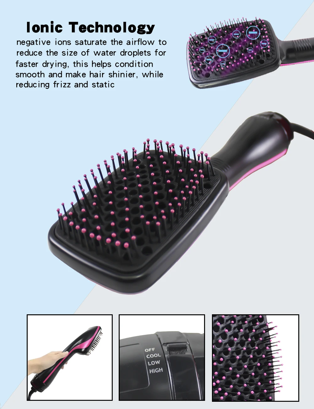 Hot Sale One Step Hair Comb Negative Ion Hair Dryer Brush Curling Straight Wet And Dry Straight Curler Hot Air Comb - Image 13
