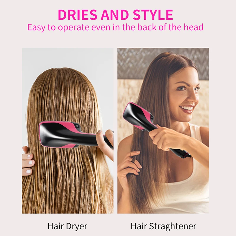 Hot Sale One Step Hair Comb Negative Ion Hair Dryer Brush Curling Straight Wet And Dry Straight Curler Hot Air Comb - Image 9