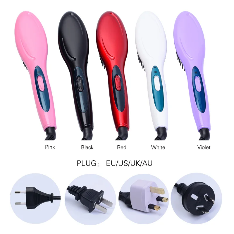 New Professional Electric Hair Straightener Comb Hair Brush Straightening Irons EU/ US/ UK/AU Plug - Image 3