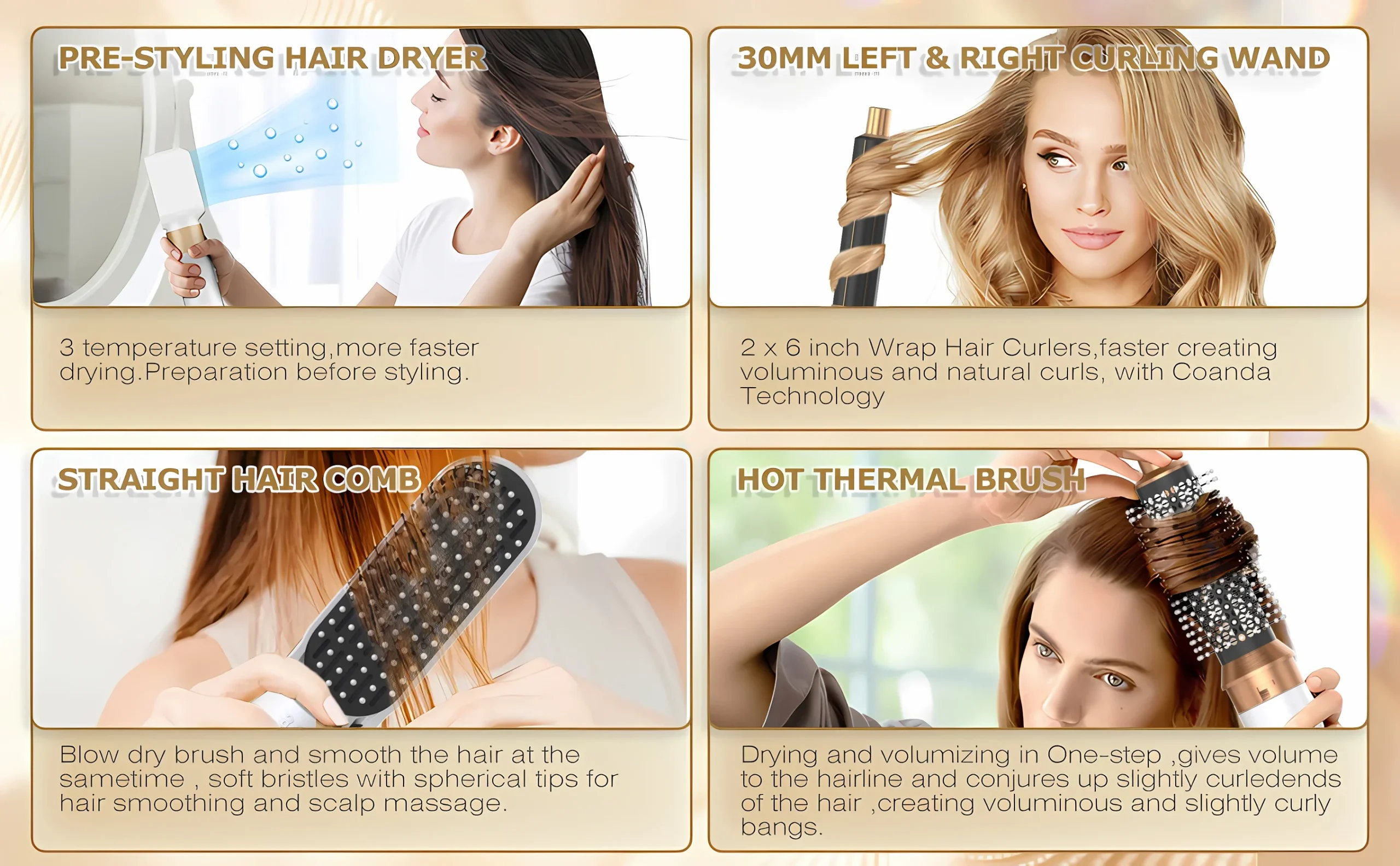 5 In 1 Electric Hair Brush Hair Dryer For Dyson Airwrap Automatic Curler Hair Straightener Hot Air Comb Hairdressing Appliance - Image 15