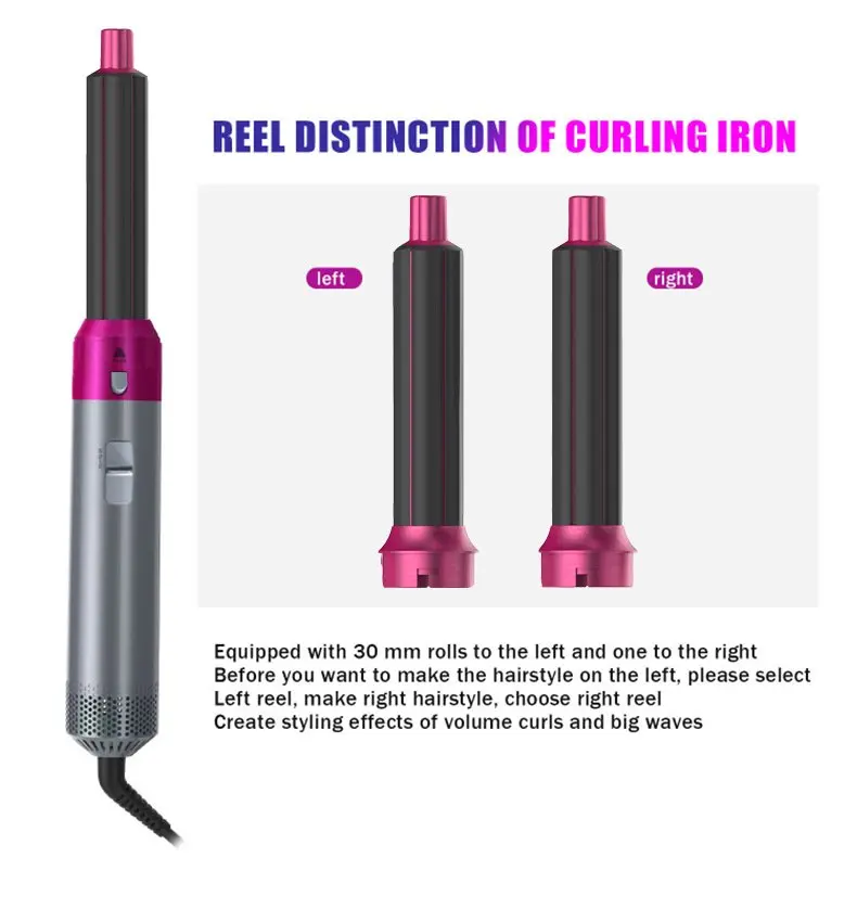 5 In 1 Hair Dryer Brush And Styler Kit Professional Hot Air Comb Curling Iron Hair Straightener For Volumizing And Styling - Image 44