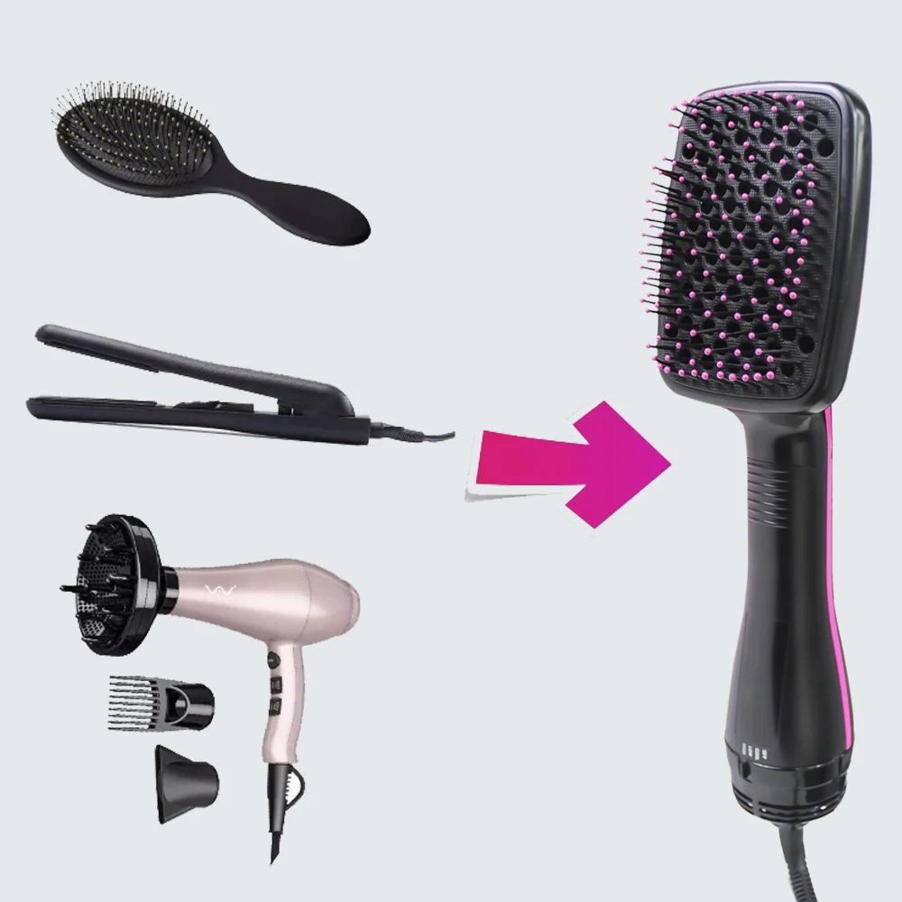 Hot Sale One Step Hair Comb Negative Ion Hair Dryer Brush Curling Straight Wet And Dry Straight Curler Hot Air Comb - Image 15