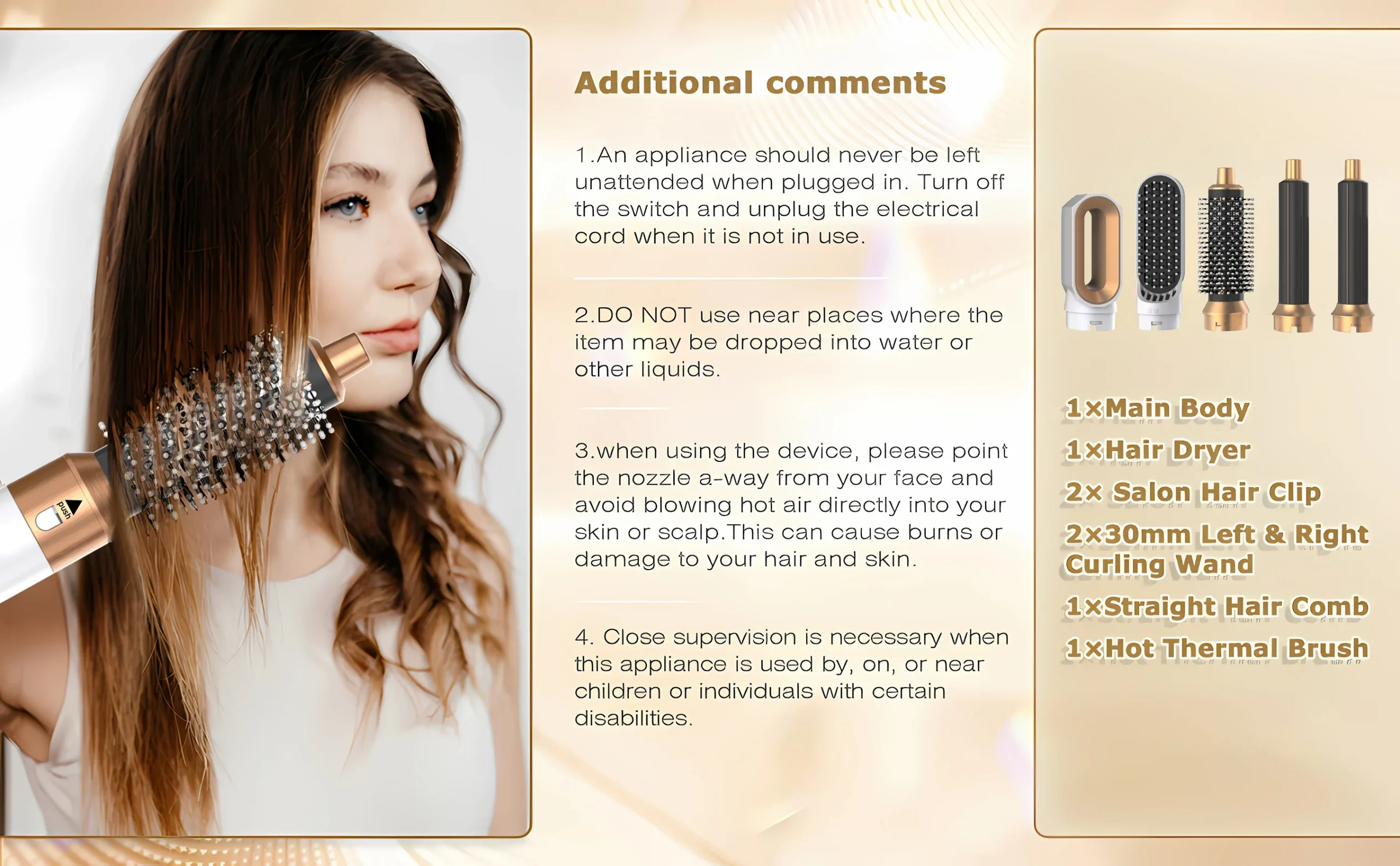 5 In 1 Electric Hair Brush Hair Dryer For Dyson Airwrap Automatic Curler Hair Straightener Hot Air Comb Hairdressing Appliance - Image 12