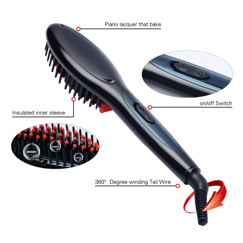 New Professional Electric Hair Straightener Comb Hair Brush Straightening Irons EU/ US/ UK/AU Plug - Image 5